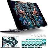 Tuiklol for MacBook Air 13 inch 2021-2018 Release M1 A2337/A2179/A1932 with Retina Display Touch ID,Hard Shell Case and Keyboard Cover for MacBook Air 13.3'' Cover,Cute Elephant