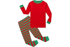 Family Feeling Striped Boys Girls 2 Piece Christmas Pajamas Set 100% Cotton Pjs