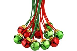 Gejoy 60 Pieces Christmas Bell Necklaces xmas Bell Decorations for Holiday Supplies