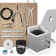 CANALHOUT 25KG Large Hinged Propane Smelting Furnace Kit w/Two Tongs and Crucible, All New Kiln Metal Foundry Furnace Smelting Gold Silver Copper Aluminum, Metal Recycle Home Smelting Casting Tool
