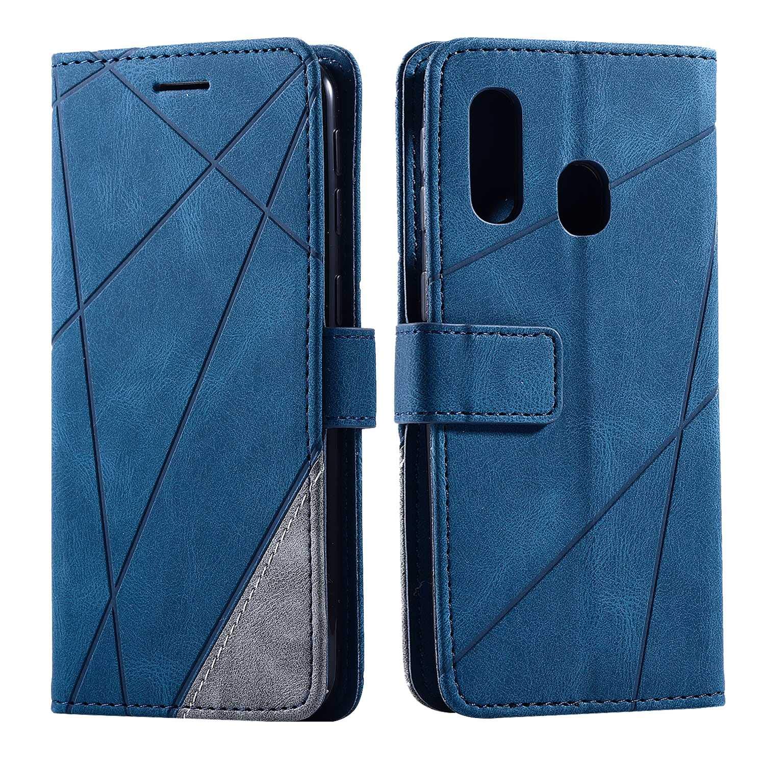 SONWO Case for Galaxy A40 Case, Premium Leather Flip Wallet Case Magnetic Closure Card Slots Kickstand Phone Case for Samsung Galaxy A40, Blue