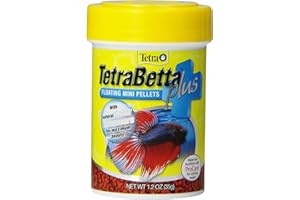 TetraBetta PLUS Floating Mini Pellets, Fish Food With Natural Color Enhancer, 1.2 ounces