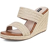 mikarka Slip On Wedge Sandals for Women Open Toe Espadrilles Platform Slides Dressy High Heel Beach Summer Sandal Comfortable Wedges Shoe Mules