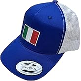 Printbox Originals Italy Cap, Italy Flag Embroidered Mens Trucker Cap, Italia World Cup Euro Soccer Football Gameday Black