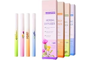 4PCS Herbal Diffuser Pen with Mullein Extract, Portable Aromatherapy Inhaler for Lung Detoxification and Breath Freshening, H