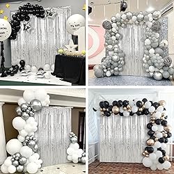 2 Pack Silver Foil Fringe Curtains Streamers Party