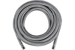 Certified Appliance Accessories Ice Maker Water Line, 25 Feet, PVC Core with Premium Braided Stainless Steel