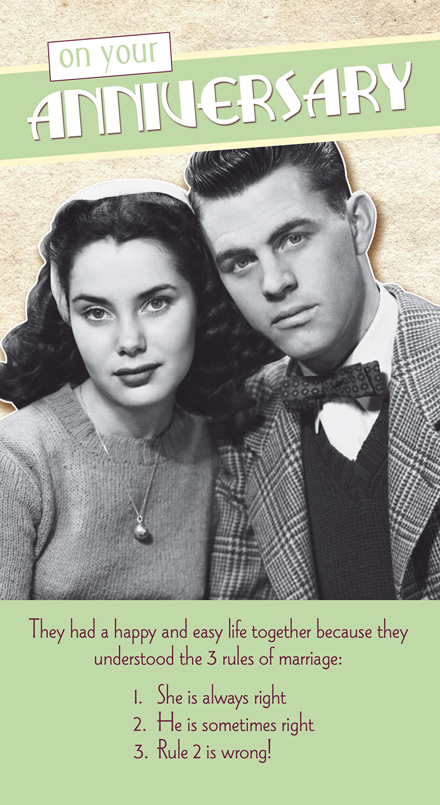 On Your Anniversary Card, Your Anniversary Card Funny, Funny Anniversary Card, Their Anniversary Card Funny, Your Anniversary, Wedding Anniversary, Rules of Marriage Greetings Card, Anniversary Card