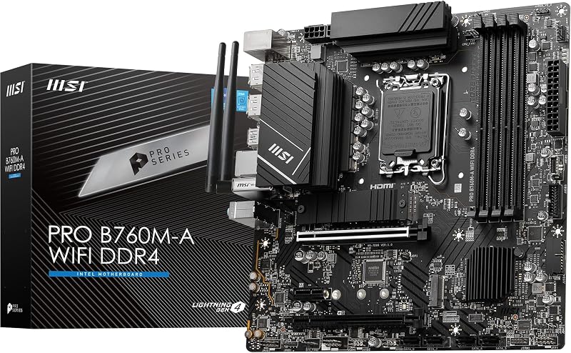 MSI PRO B760M-A WIFI DDR4 Motherboard Micro-ATX LGA 1700 Intel 14th 13th 12th