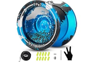 WATIEOBOO Responsive & Unresponsive Yoyo - Beginners & Adults Pro Metal Trick Yo-yo with Bearing Kit, 10 Strings, Case & Gloves