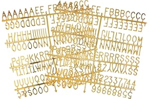 VESKAOTY 3/4 Inch Letters for Felt Letter Boards,294 Pieces Including Letters, Numbers & Symbols for Changeable Plastic Message Boards (Gold)