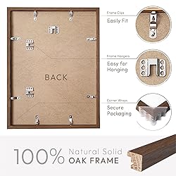 12x16 Solid Oak Picture Frame, 12 x 16 Wooden Photo