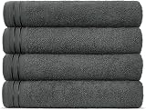 Lions Bath Towels Set of 4 100% Cotton 500 GSM Charcoal 75x135cm view 1