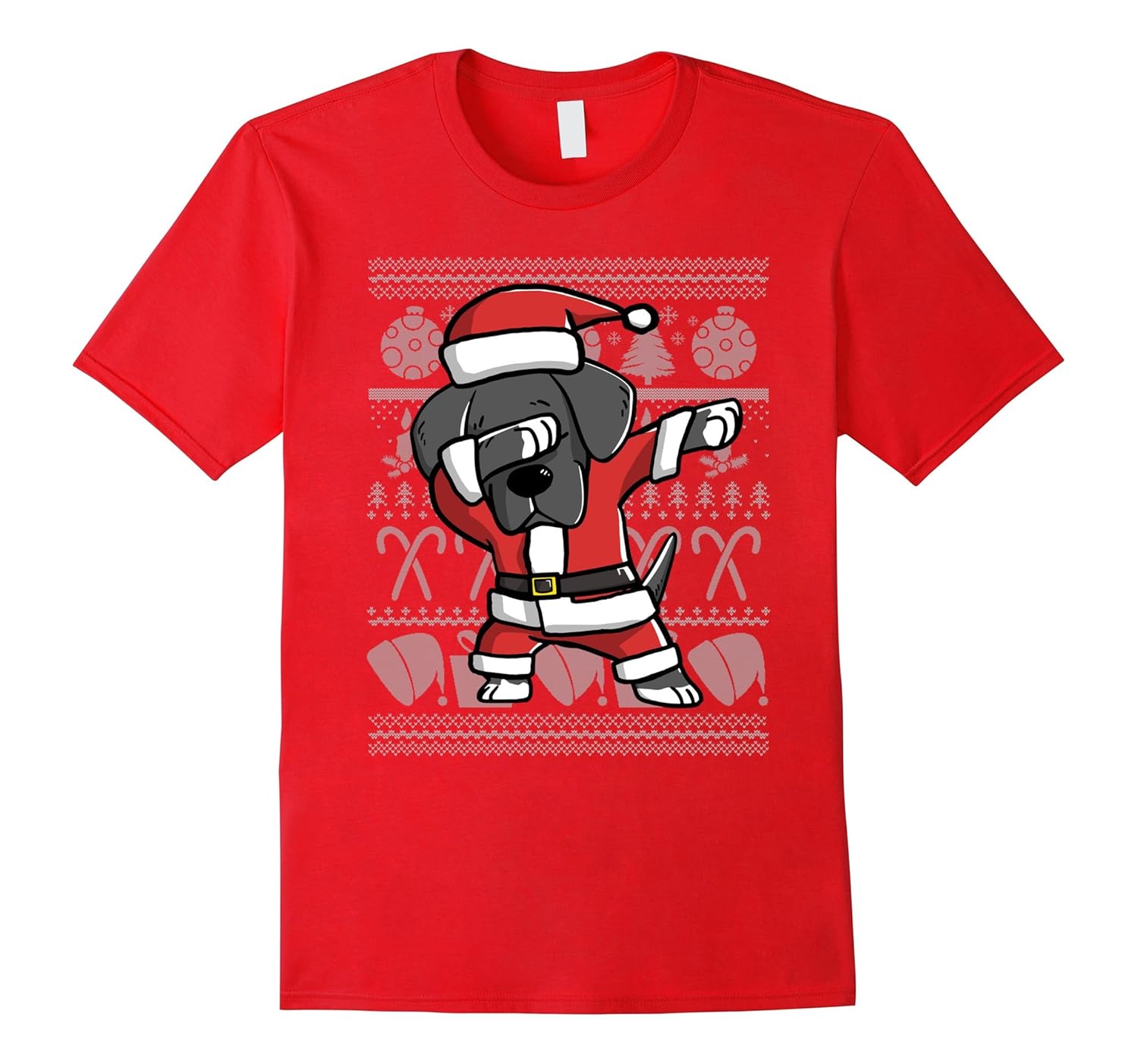 Dabbing Great Dane Dog Ugly Christmas T-Shirt-ANZ