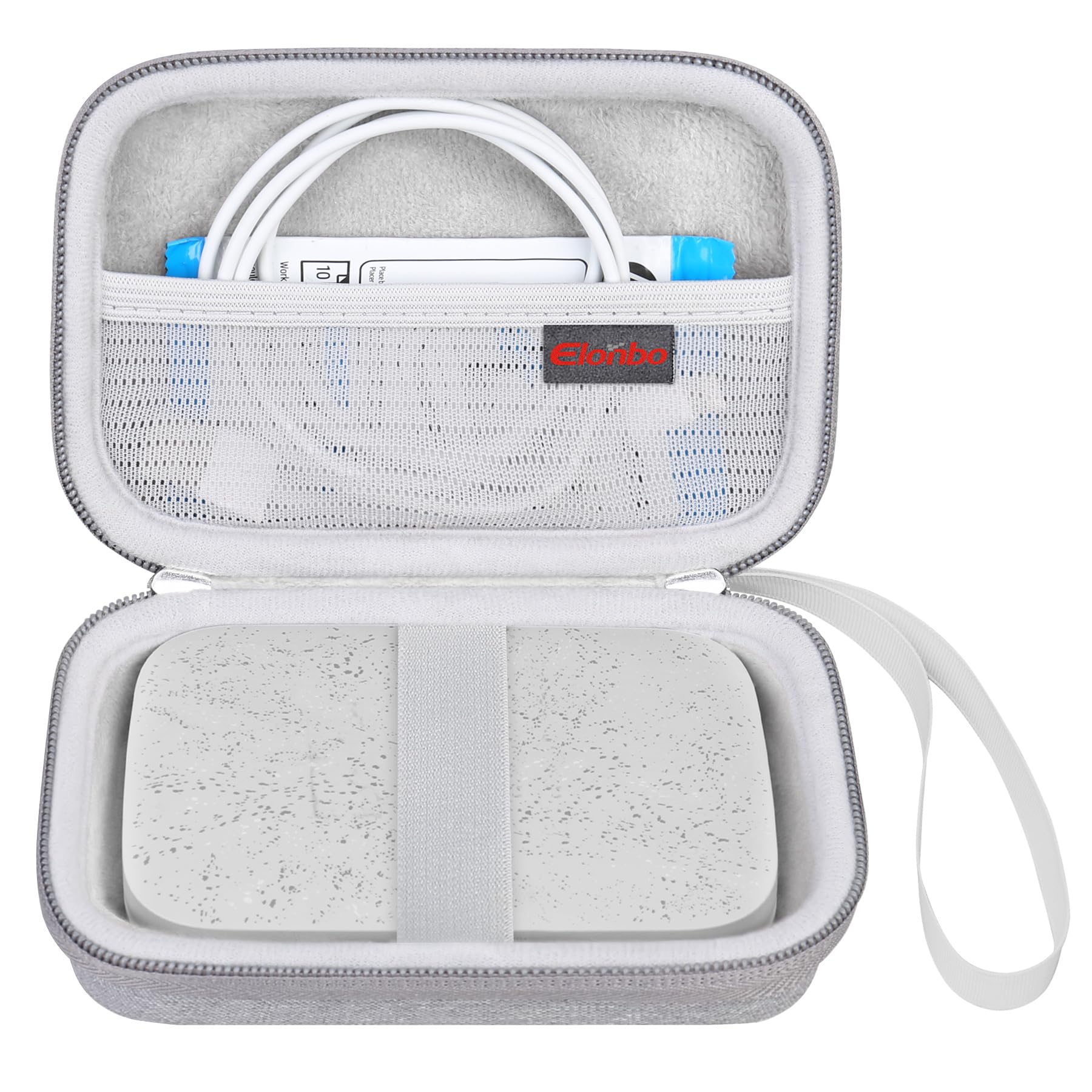 Elonbo Carrying Case for HP Sprocket Portable 2x3 Instant Color Photo Printer, Instant Photo Printer Travel Protective Organizer Holder, Extra Mesh Pocket Fits Photo Paper Cable, Grey