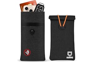 ALBARQ Premium EMF Blocker Case For Cell Phone Protection Size 8in x 4in Fits All Smartphones Anti Shield Sleeve Pouch Cover Fabric Faraday Bags For Phones SmartDot 5G RF Car Key Signal data Blocking Black