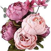 Duovlo Fake Flowers Vintage Artificial Peony Silk Flowers Wedding Home Decoration,Pack of 1 (New Sweetened Bean)