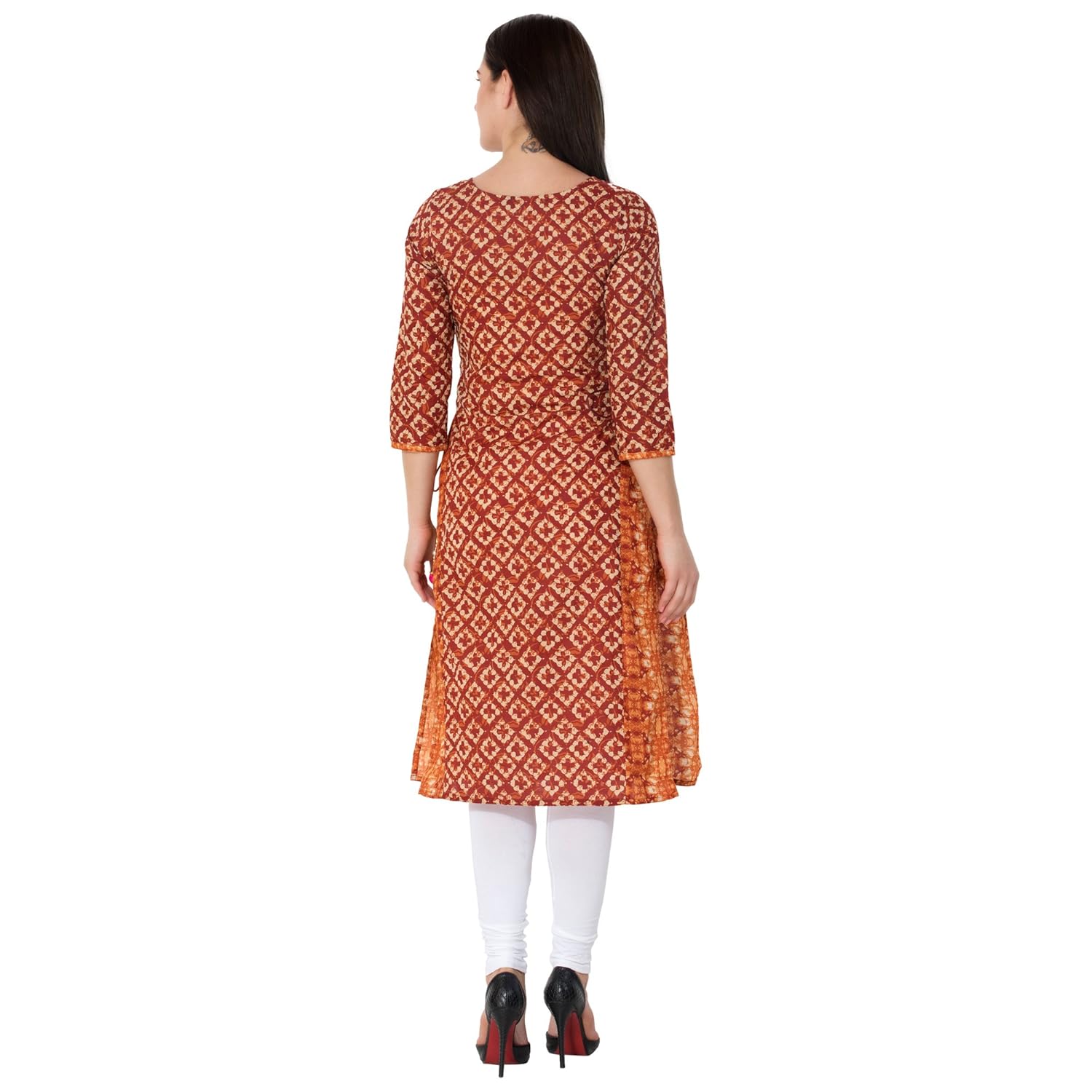 gulmohar jaipur women's cotton straight kurti (red)