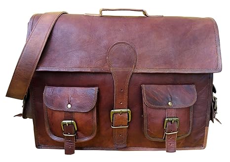 Pranjals house 100% Real Leather Bag 13 Inch Office Briefcase Messenger Bag