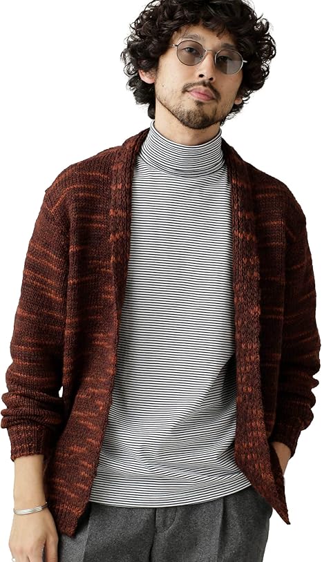 Amazon ナノユニバース ｃｏｆｉｌ カスリオーバー ニット カーディガン メンズ S ブラウン Nano Universe カーディガン 通販