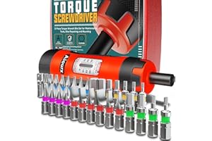 Aiourx Torque Screwdriver Set, 1/4" Drive 10-80 Inch Pounds lbs, 31 Pcs Torque Screwdriver Wrench with S2 Steel Bits Set for Professional Maintenance, Tools, Bike Repairing and Mounting