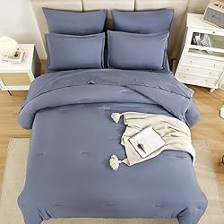 Litanika Queen Comforter Set Bluish Grey - 7 Pieces