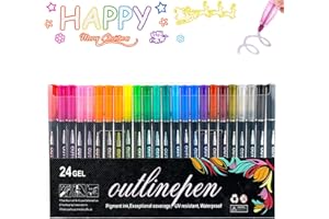Dreamy Sparkle Dual-Line Contour Pen, Double Line Outline Markers, Glitter Outline Paint Markers, Sparkle Dual-Line Contour P