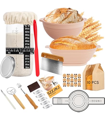 Glass Sourdough Starter Kit with Cloth Cover & Metal Lid Glass Sourdough Starter Kit with Cloth Cover & Metal Lid