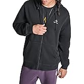 Converse Men's Left Chest Star Chevron Embroidered Full Zip Hoodie, Black, M