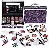Makeup Kit for Teen Girls & Women Full Kit, Beauty Train Case with Starter Cosmetic Set, Make Up Valentine Gift Box with Eyeshadow,Lipgloss,Highlighter,Blush,Lip&Eye Pencils,Brush & More(Purple)