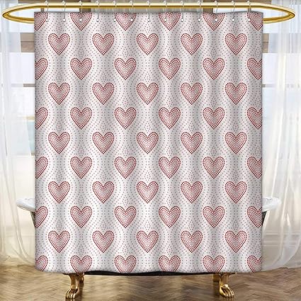 Amazon Com Pearls Shower Curtains Fabric Dotted Heart Pattern