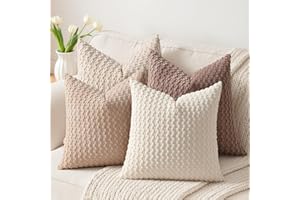 Cushions Corduroy Decorative Pillows Case Covers 18 x 18 Inch Pack of 4 Farmhouse Modern Bubble Granules Pillow Covers for So