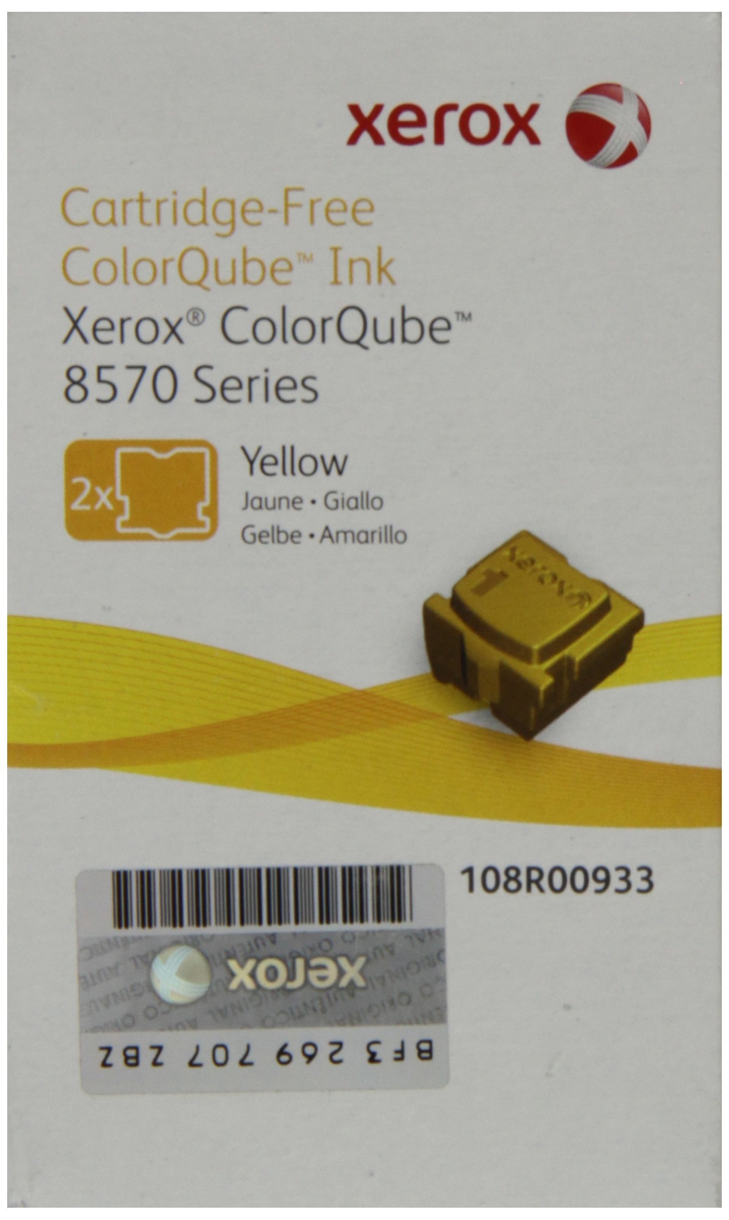 Xerox ColorQube 8570/8580 Yellow Solid Ink (2 sticks, 4,400 Pages) - 108R00933