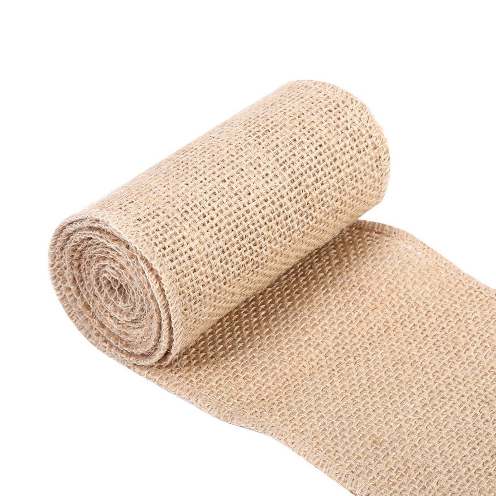 Cikonielf Burlap Table Runner Vintage Nature Hessian Jute Burlap Ribbon Table Runner Crafts Chair Wedding Party Home Table Decoration (30Cm*2M)
