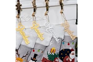 BHD BEAUTY Personalized Wooden Tags Name for Christmas Stockings Letters Custom Cutout Modern Farmhouse Rustic Country Family Xmas Home Decorations Ornaments Gifts Gold Nathan