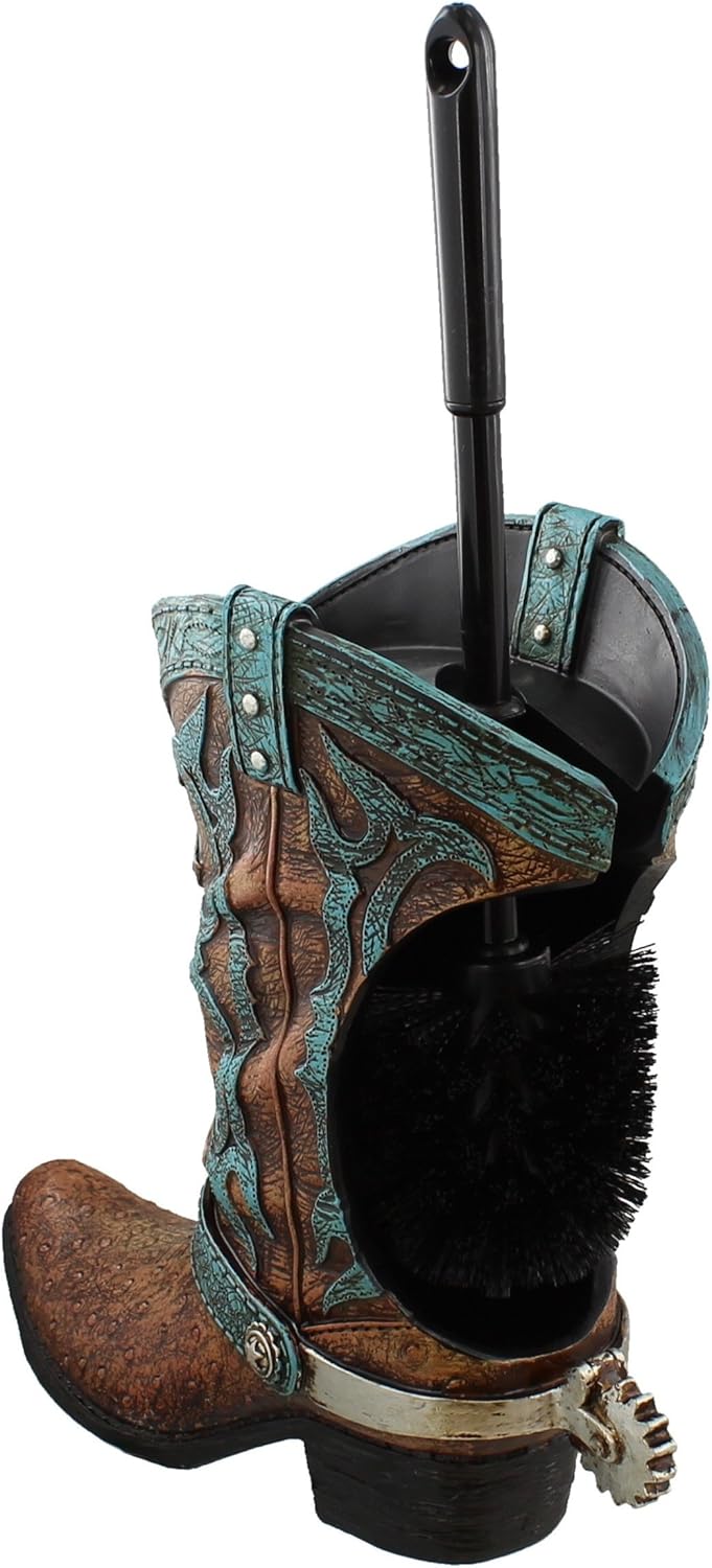decorative western boot racks on Amazon Com Decorative Cowboy Boot W Spur Toilet Bowl Cleaner Brush Holder Set Home Kitchen