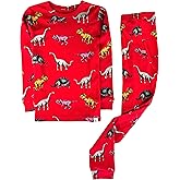 LittLong 12M-5Y Kids Toddlers Girls Boys Baby 100% Cotton Dinosaur Snug Fit Sleepwear Pajamas 2 Pcs Pjs Set