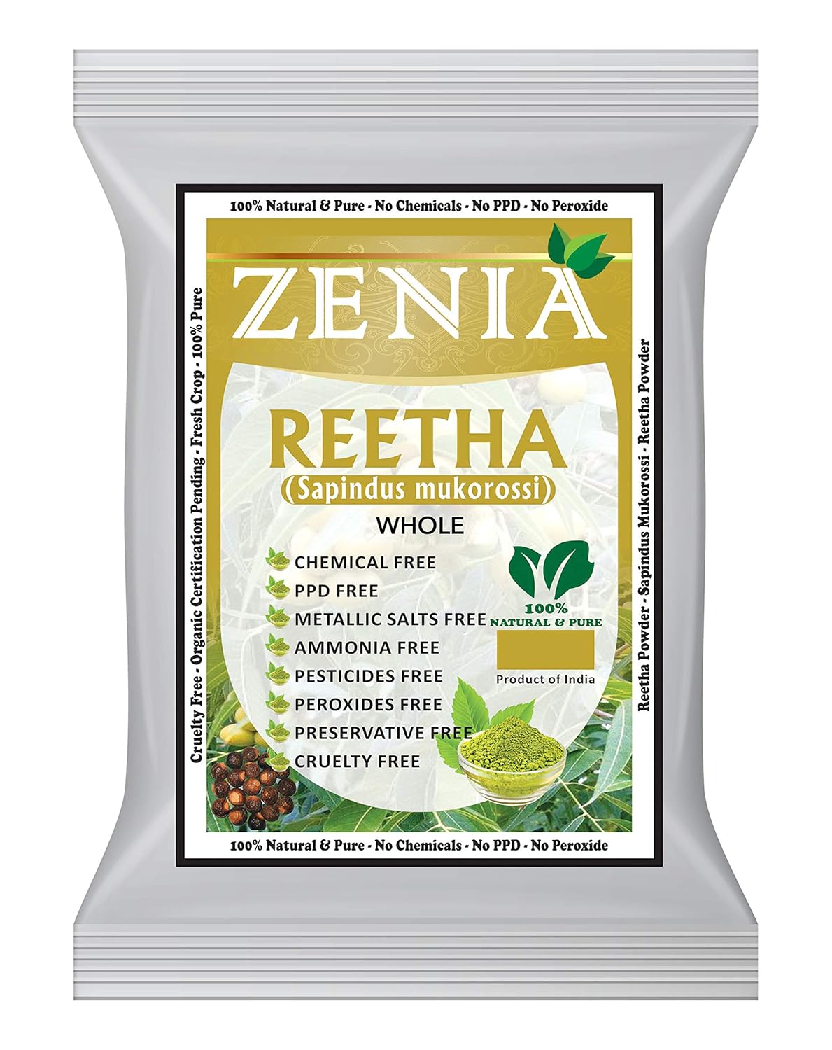 500 grams Zenia Whole Aritha Reetha Soapnut Natural Hair Conditioner: Beauty