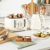 Salter Retro Kettle & Toaster Set Cream 1.7L 4-Slice 3kW COMBO-9352 view 3
