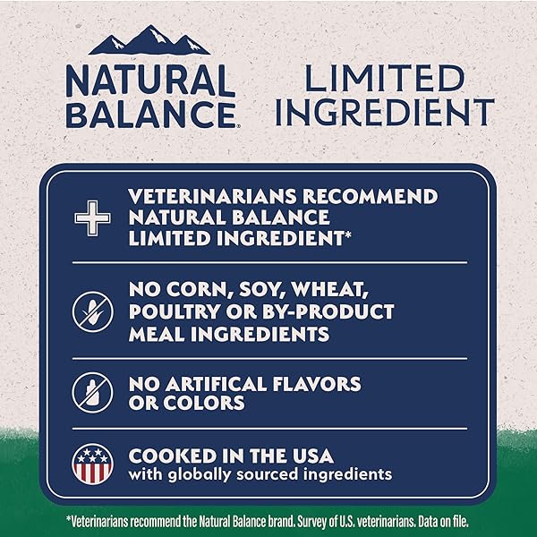 NATURAL BALANCE LIMITED INGREDIENT SMALL-BREED ADULT DRY DOG FOOD WITH HEALTHY GRAINS, LAMB & BROWN RICE RECIPE, 4 POUND (PACK OF 1)