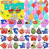 24 Pack Prefilled Easter Eggs with Toys,2.7inch Easter Eggs Filled with Sea Animal Pop Toys,Easter Basket Stuffers for Kids,Prefilled Eggs for Easter Egg Hunt