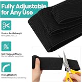 Trimming Shop 75mm Wide Elastic Band Black 1m Polyester Rubber Waistband Tape view 5