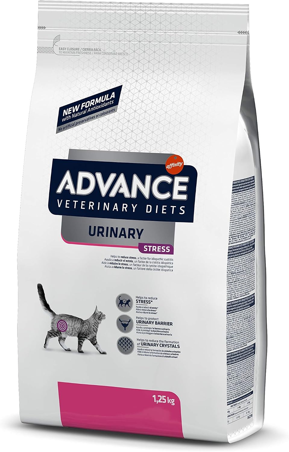 Advance Veterinary Diets Urinary Stress, Cat Food for Urinary Transport Protection 1.25 kg, Black/White, 1.25 kg (Pack of 1)