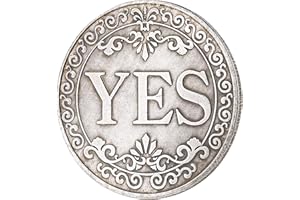LULUCIRCLE Yes No Decision Coin, Decision Maker Coin, Yes No Coin, Lucky Coin, Choice Coin, Flipping Challenge Coin, Souvenir Metal Coin for Collectors (Silver)