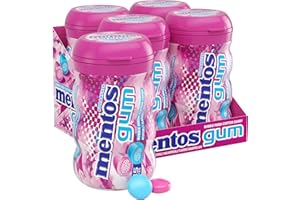 Mentos Sugar-Free Chewing Gum with Xylitol, Bubble Fresh Cotton Candy, 45 Piece Bottle (Bulk Pack of 4)