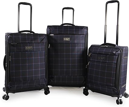 plaid luggage set