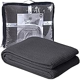 DOLLCENT 100% Cotton Queen Size Blanket for Bed, Premium Soft Combed Lightweight Blankets, Washed Breathable Cozy Bed Throw Blanket, Grey Queen Cotton Blankets for All Season: Grey (90"x90")