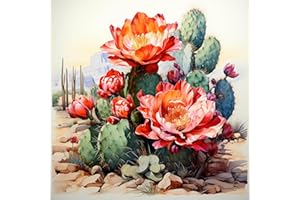 igoodom Cactus Diamond Painting Kits for Adults, 5D Diamond Art Kits, DIY Plant Diamond Art Painting Gem Art for Home Wall Decor Gifts 14x14 Inch