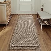 H.VERSAILTEX Waffle Bath Runner Rug Long Bath Mat Super Absorbent Boho Bath Rugs Non Slip Bath Runner for Bathroom Floor Machine Washable Dry Fast Bathroom Rugs with Tassels, 24" x 72", Irish Cream