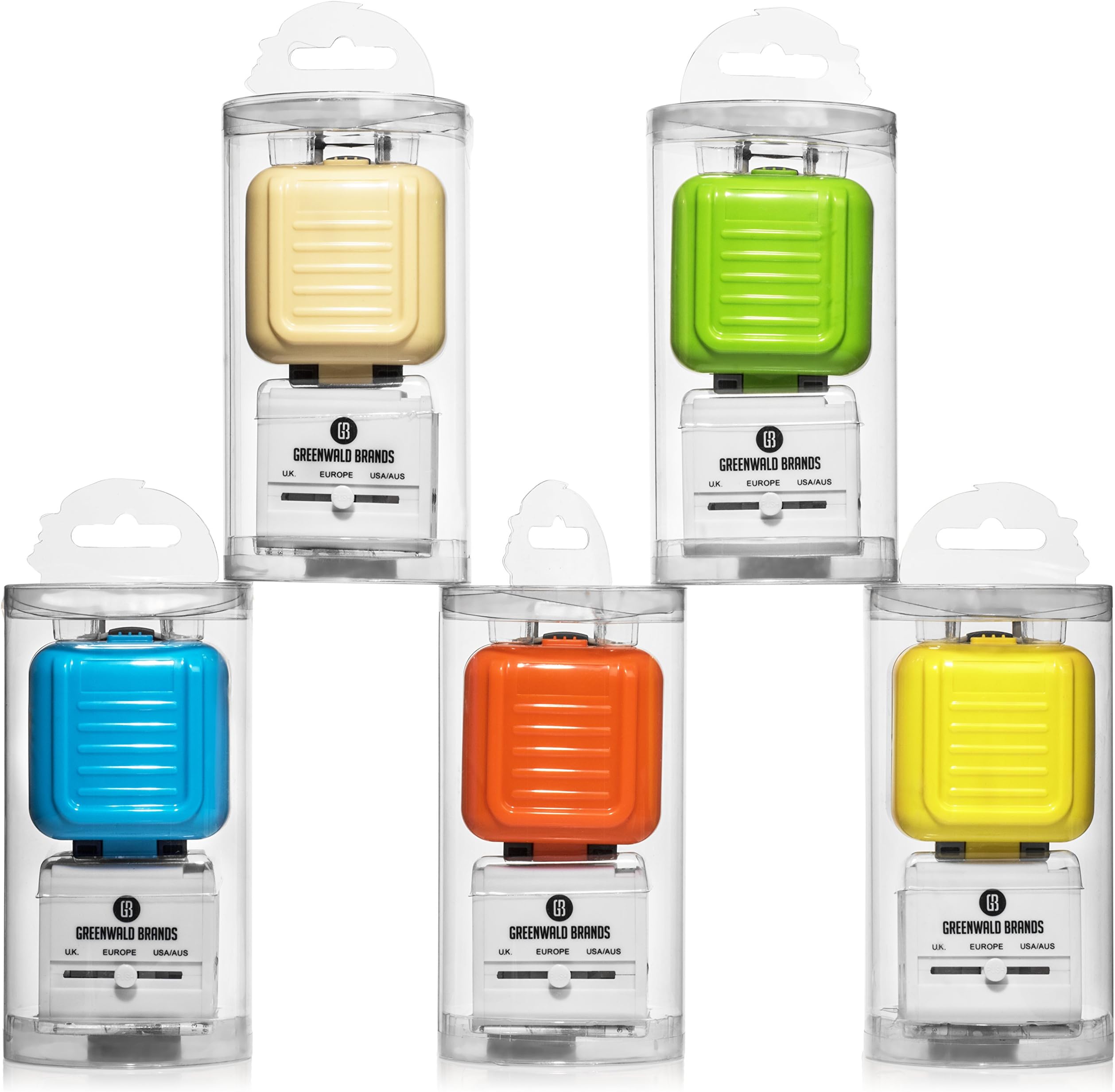 Greenwald's International Travel Power Adapter [US UK EU AU CN UAE], Universal Plug, Dual USB Charging Ports & AC Socket Works In 150 Countries